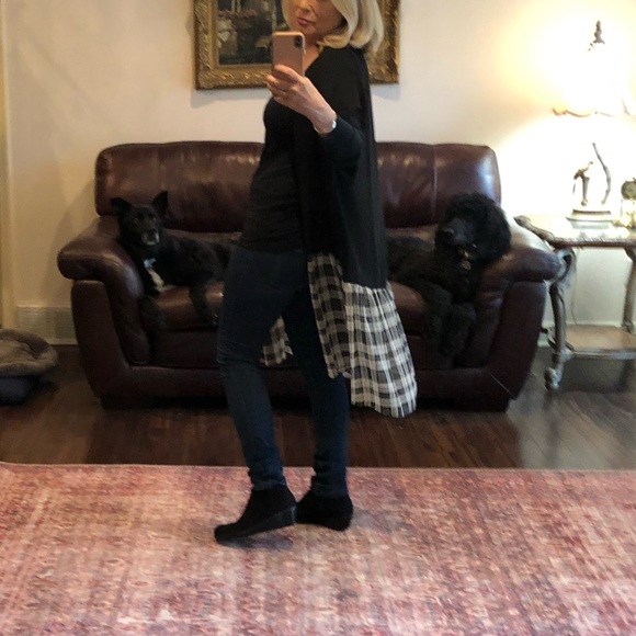 Black kimono with plaid border BNWOT - Picture 2 of 4